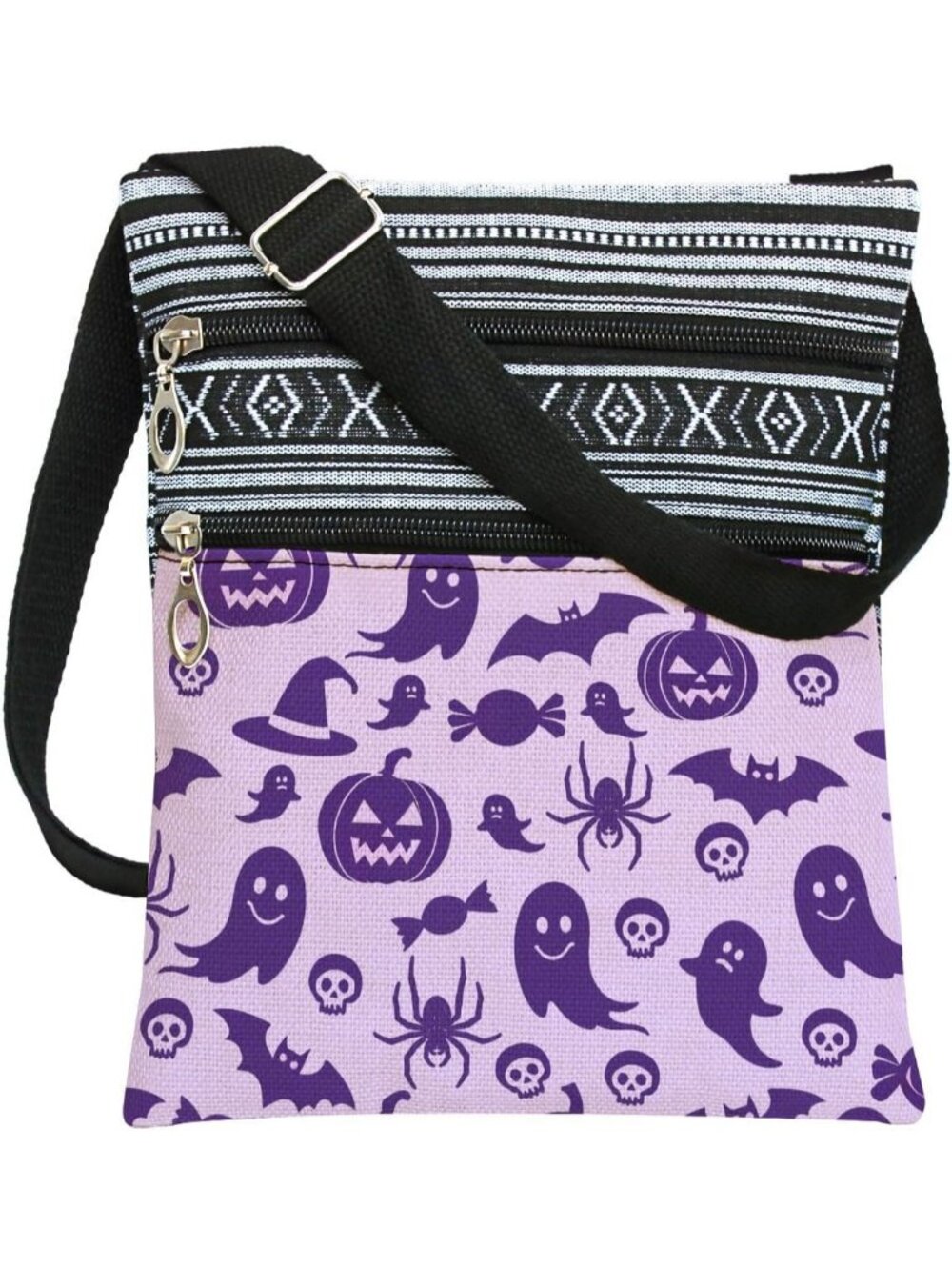 Women's Pumpkin Halloween Pumpkin Bat Goth Skull Witch Crossbody Shoulder Bag